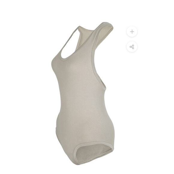 PRISM² 2 SQUARED PRESENCE Taupe Ribbed Sleeveless Scoop Neck OS One Size 1 M - Picture 4 of 4